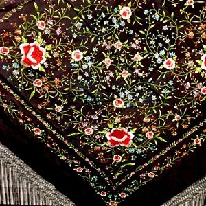 Vintage Manila Silk Piano Shawl